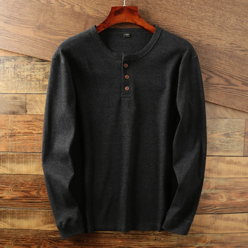 Sweatshirt Herren | Henley-Knopfleiste & Lässiger Langarm-Komfort