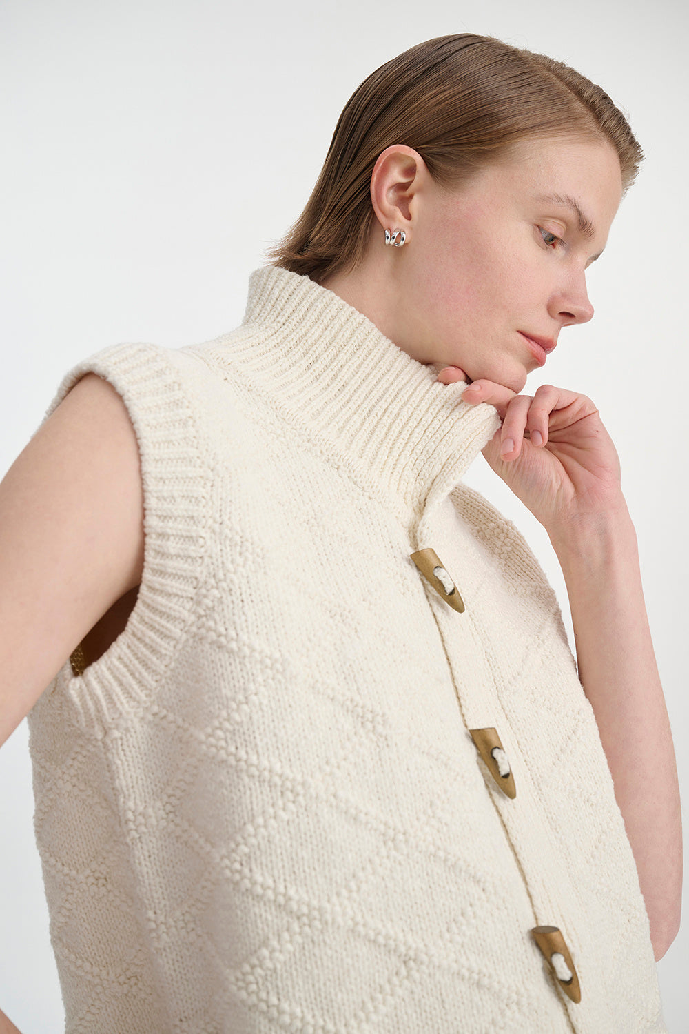 Syehnah - Unifarbene ärmellose Basic Weste