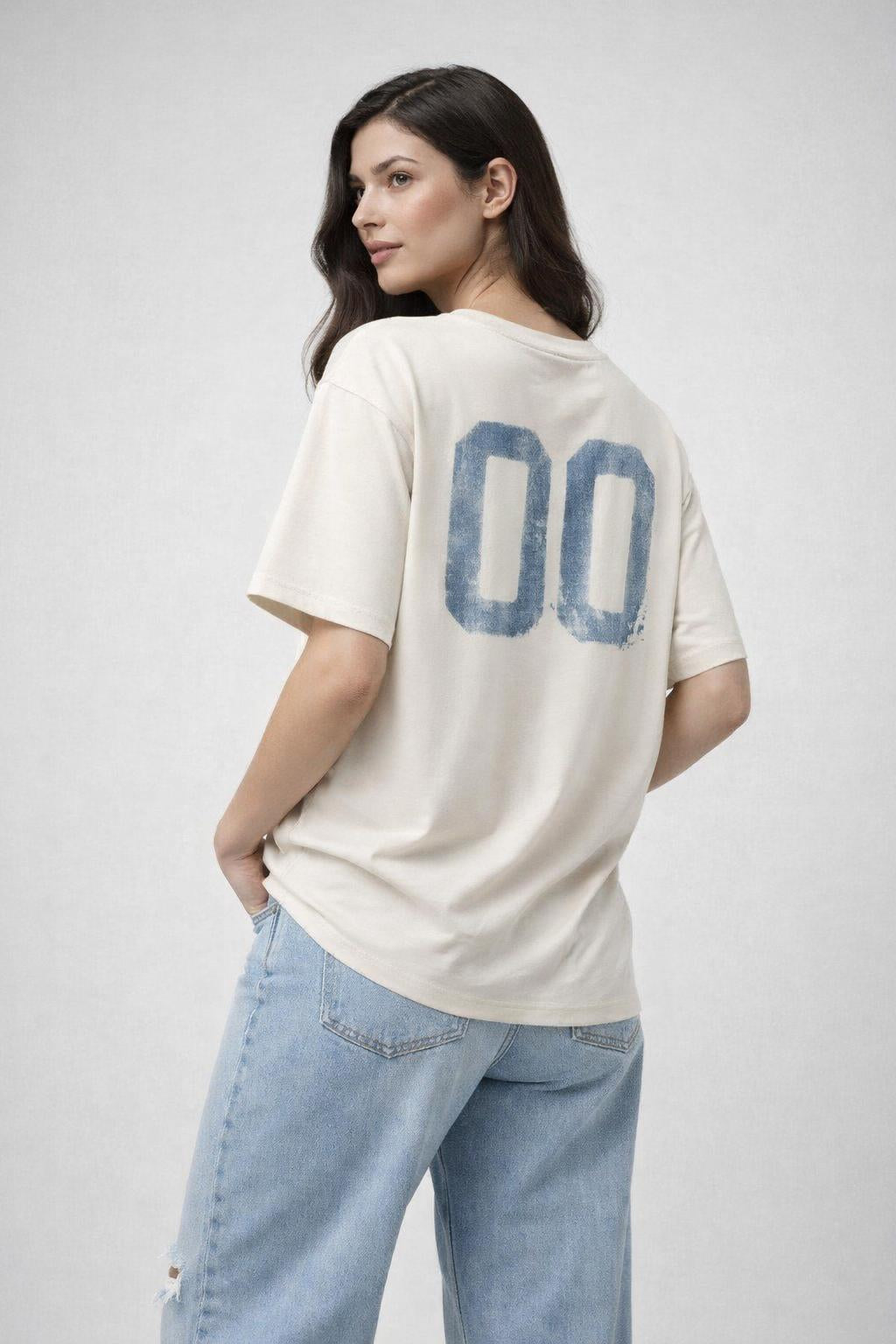 T Shirt Damen | Oversized Vintage-Print & Used-Look