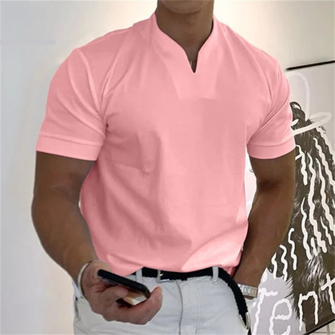 T-Shirt Herren | Slim Fit mit V-Ausschnitt & cleaner Uni-Optik