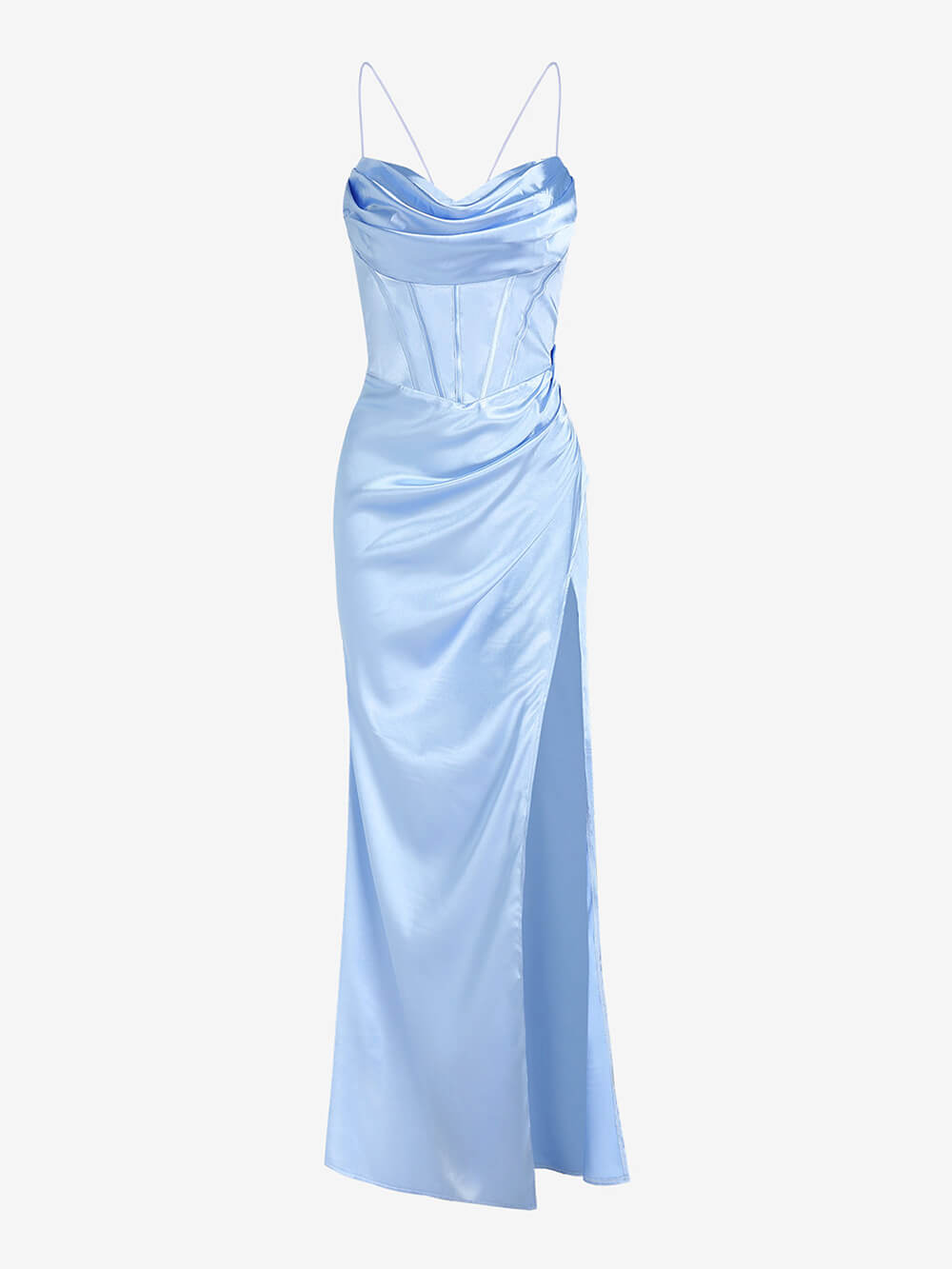 TAILLIERTES SATIN-MAXIKLEID - Lozenda