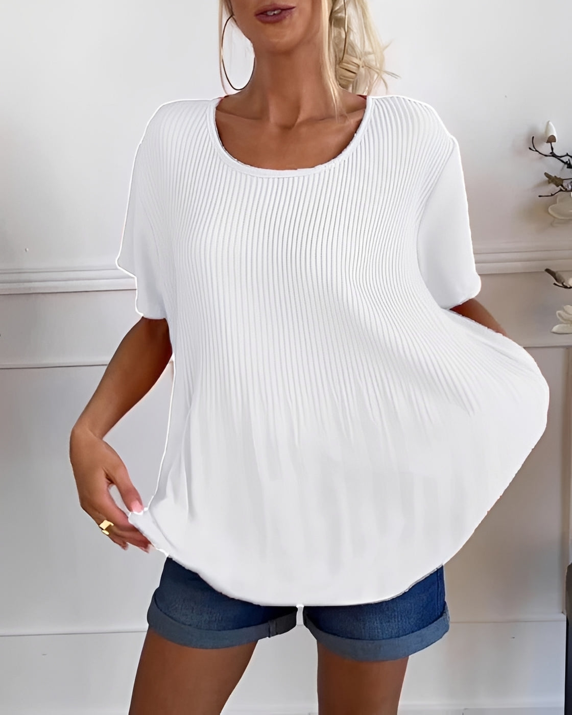 Top Damen mit Plissee-Struktur | Lässiger Oversize-Look für den Sommer