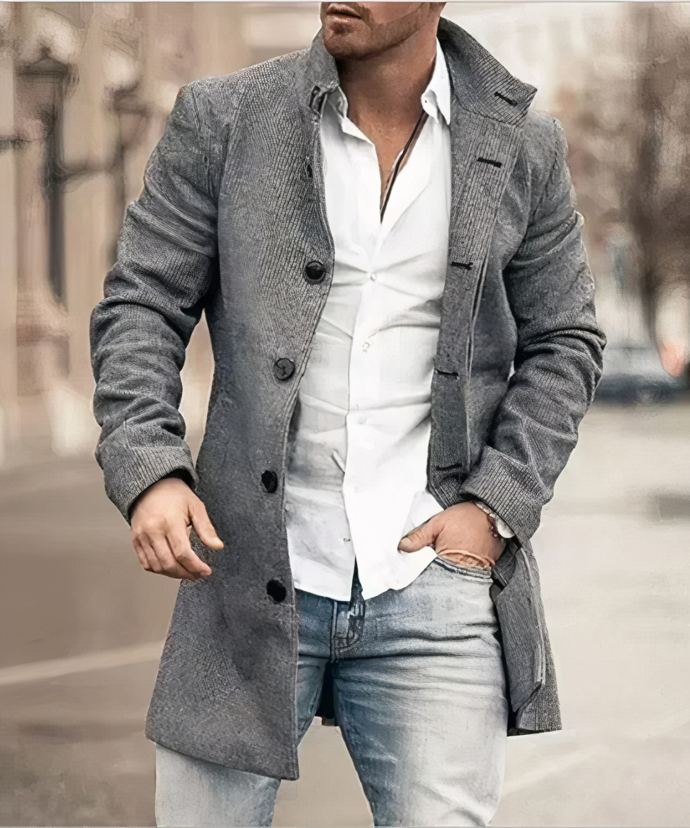 Trench coat Herren | Elegant & Vielseitig mit Stehkragen
