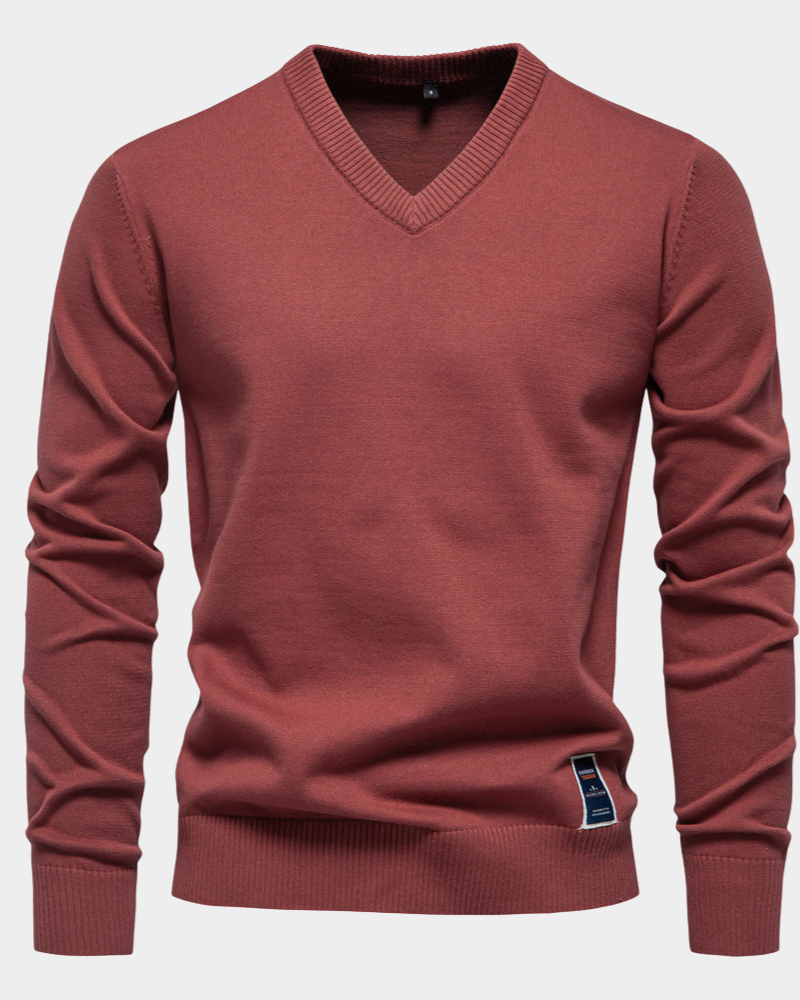 Trystan | Schlichter klassischer Pullover mit V-Ausschnitt 0
