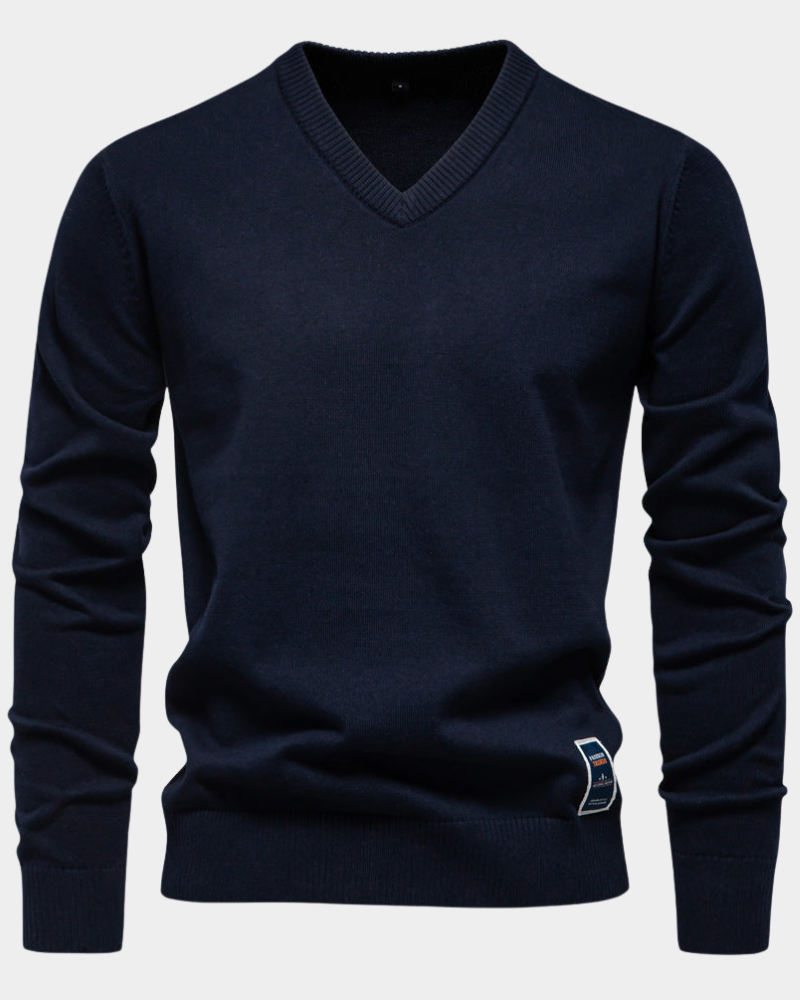 Trystan | Schlichter klassischer Pullover mit V-Ausschnitt 2