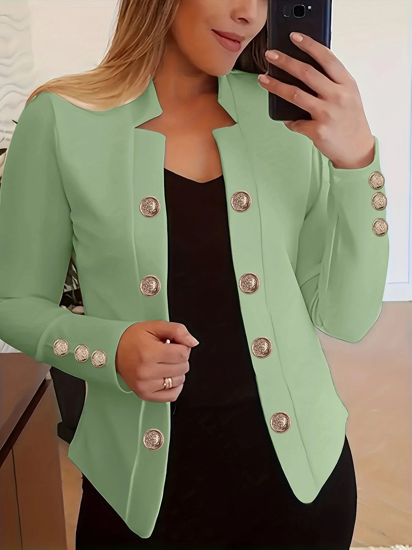 Übergangsjacke Damen | Blazer Damen | Elegante Knöpfe & Figurbetonter Look