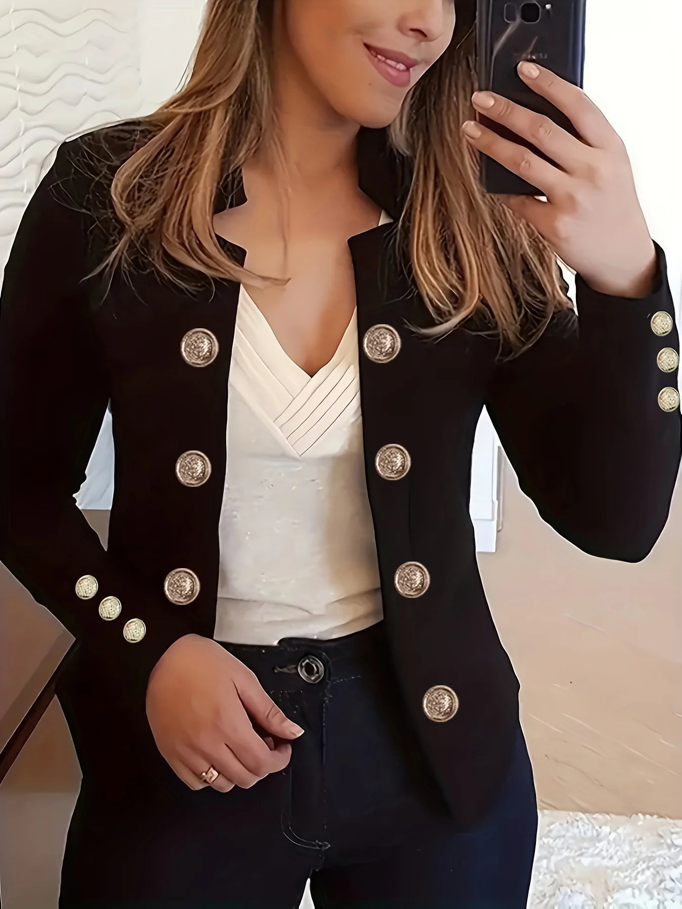 Übergangsjacke Damen | Blazer Damen | Elegante Knöpfe & Figurbetonter Look
