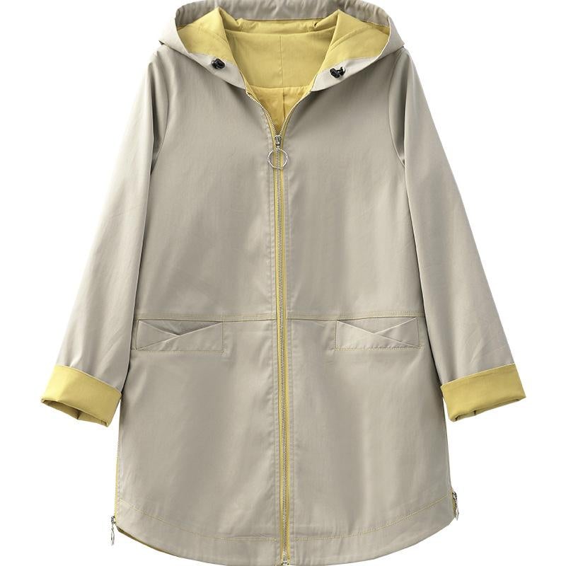 Übergangsjacke Damen | Regenjacke Damen | Kapuze & Zipper für taillierten Wetterschutz