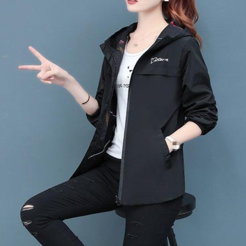 Übergangsjacke Damen | Regenjacke Damen | Wendbar & Kapuze gegen Wind