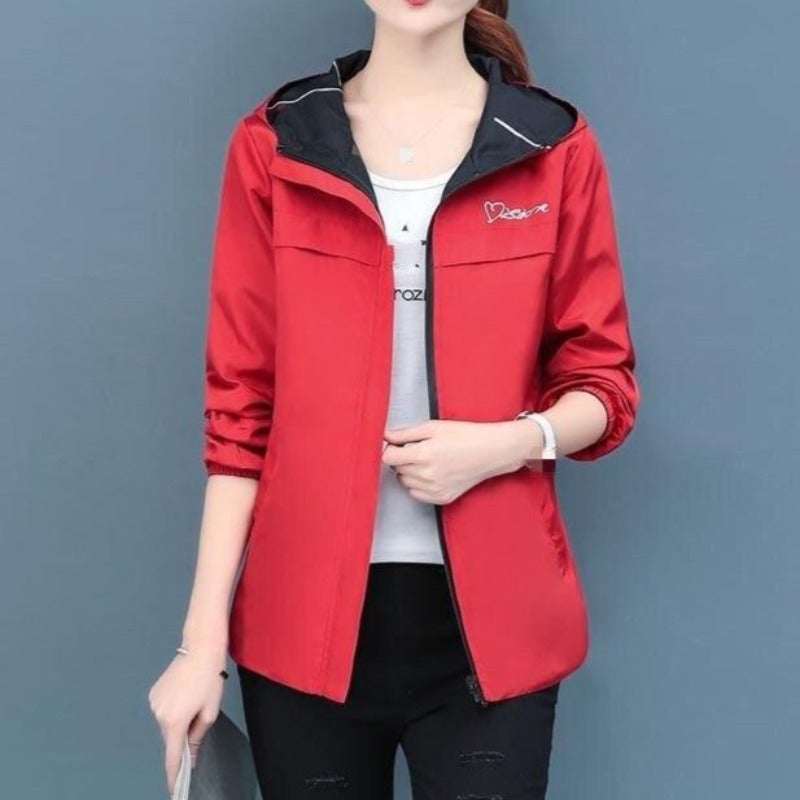 Übergangsjacke Damen | Regenjacke Damen | Wendbar & Kapuze gegen Wind