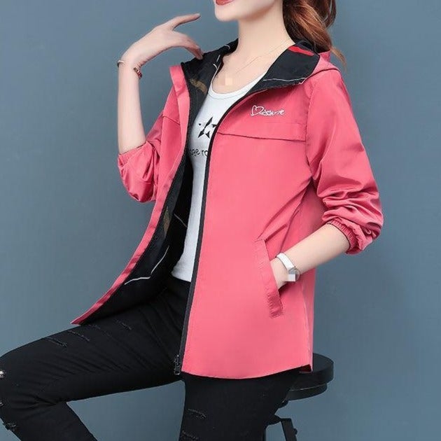 Übergangsjacke Damen | Regenjacke Damen | Wendbar & Kapuze gegen Wind