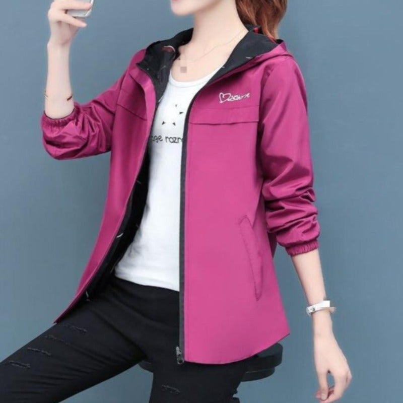 Übergangsjacke Damen | Regenjacke Damen | Wendbar & Kapuze gegen Wind