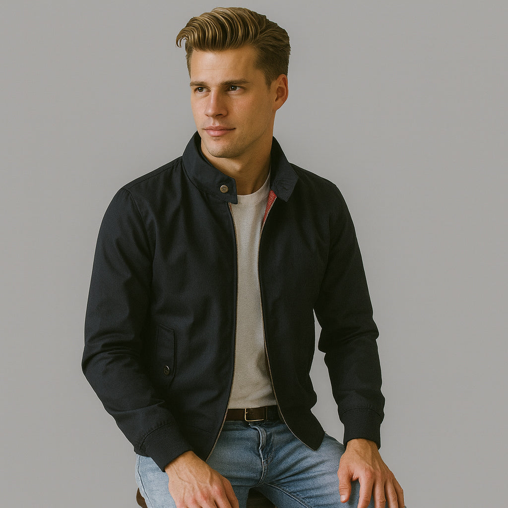 Harrington Jacke Herren | Reißverschluss & Windschutz