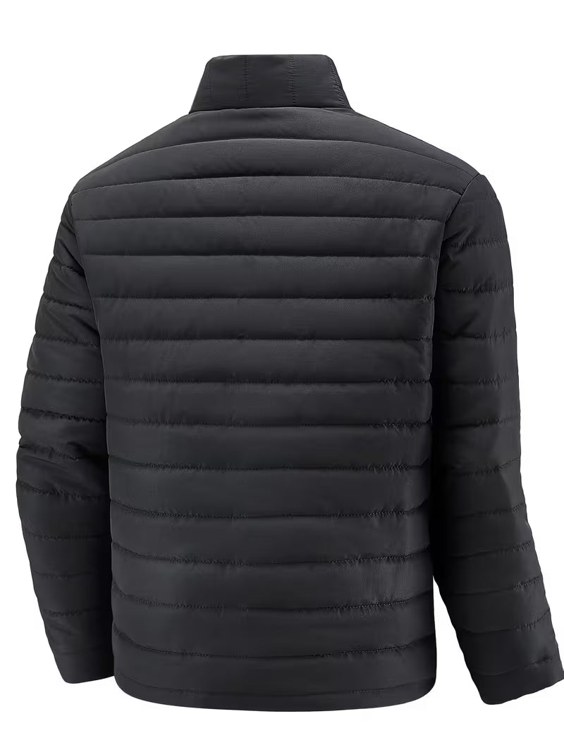 Übergangsjacke Herren | Steppjacke Herren| Stehkragen-Windschutz & Leichtwärme