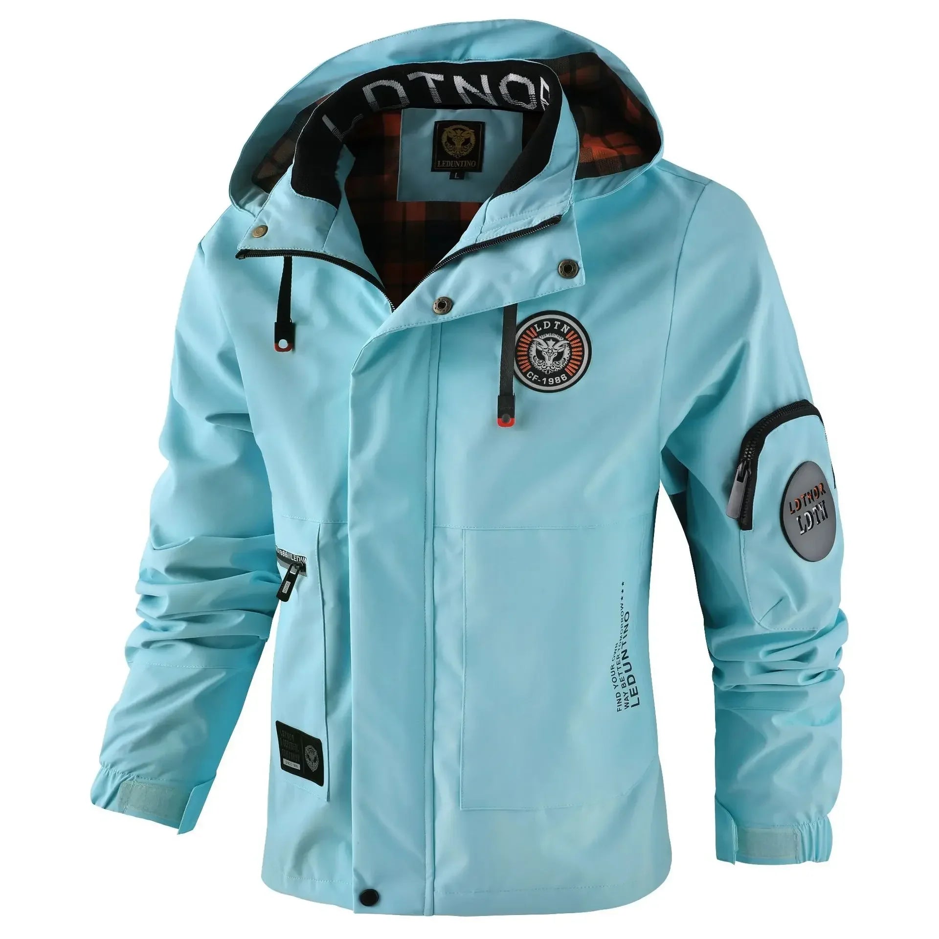 Übergangsjacke Herren | Steppjacke Herren mit Kapuze | Windschutz & große Taschen