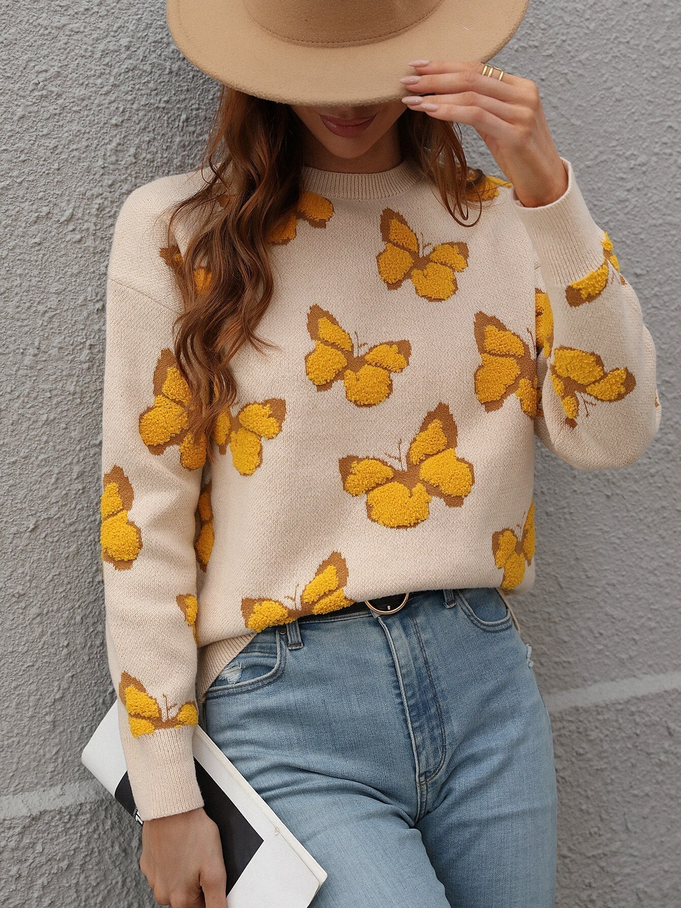 Vanessa - Pullover mit Schmetterlingsmuster