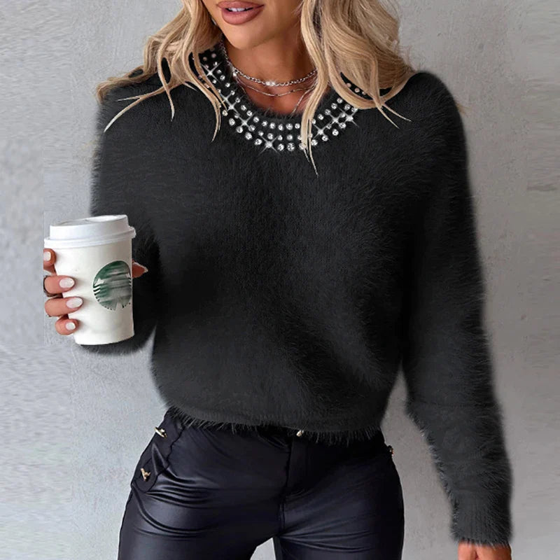 Vivian - Sweatshirt für Frauen mit Fleece aus Strick