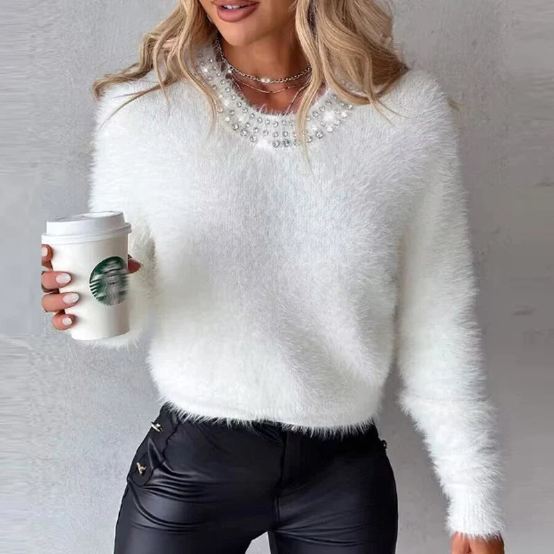 Vivian - Sweatshirt für Frauen mit Fleece aus Strick