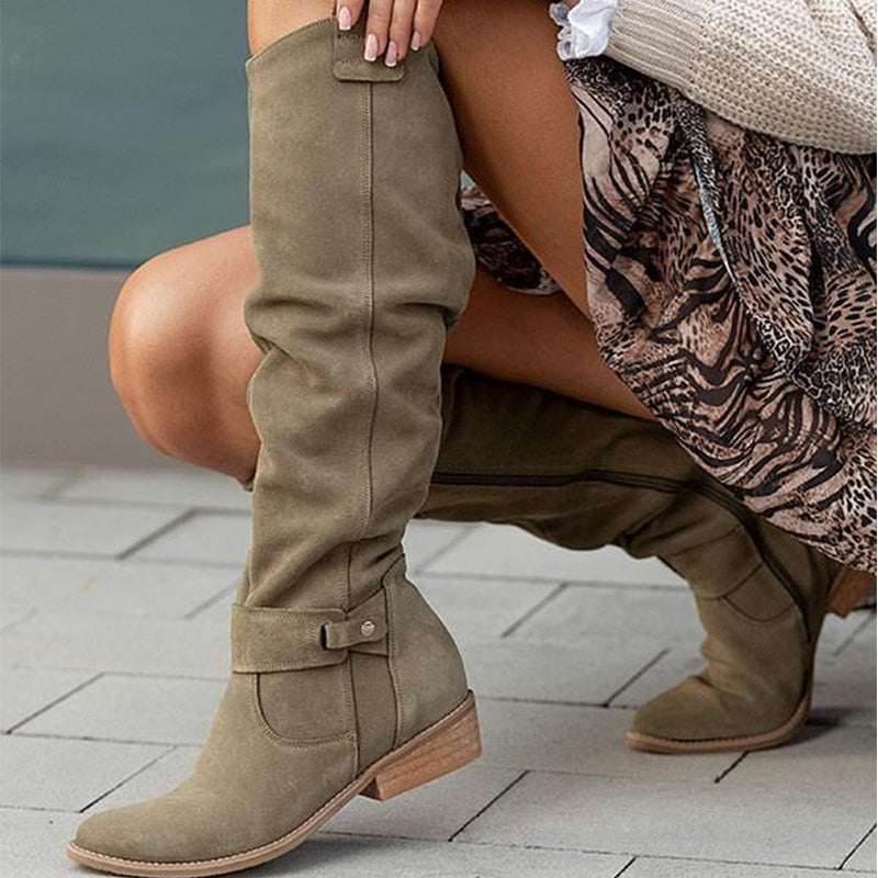 Warme Damen-Lederstiefel mit Reißverschluss 6