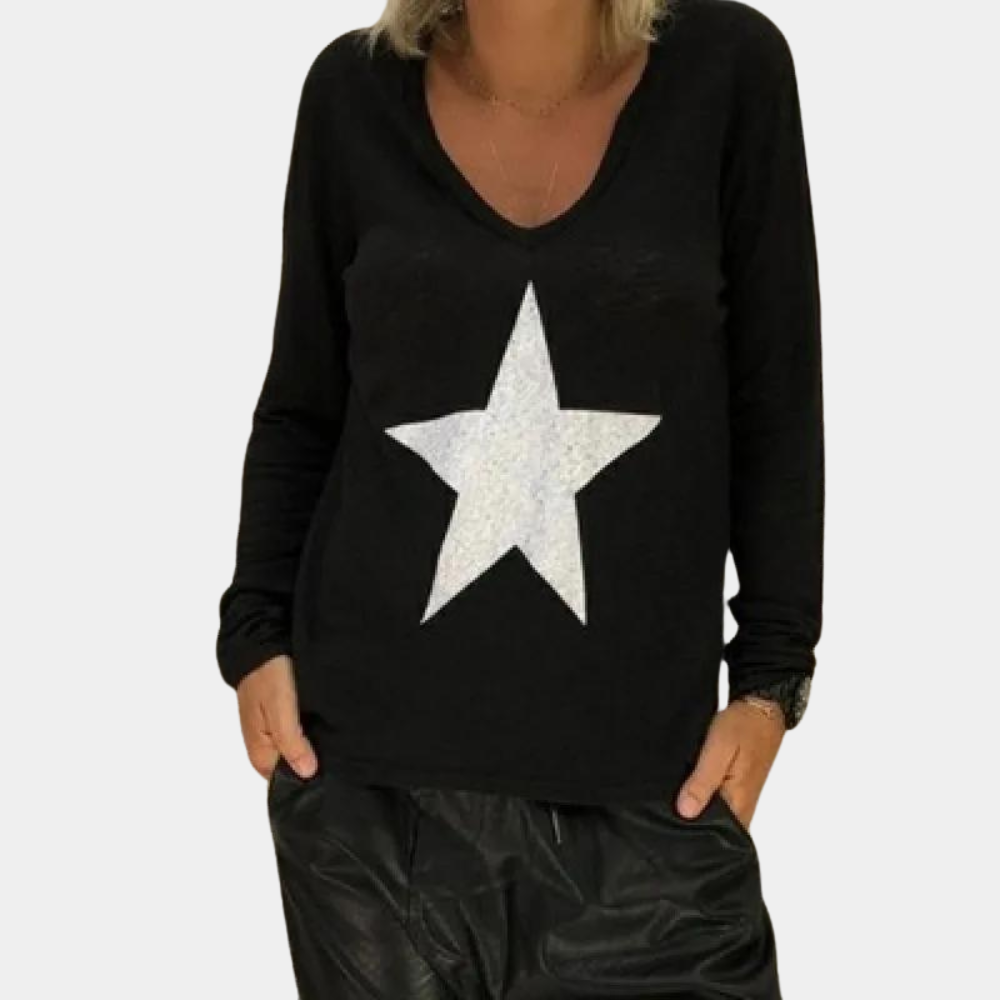 Warmer Damen-Pullover mit V-Ausschnitt, kuschelig gestrickt für den Winter