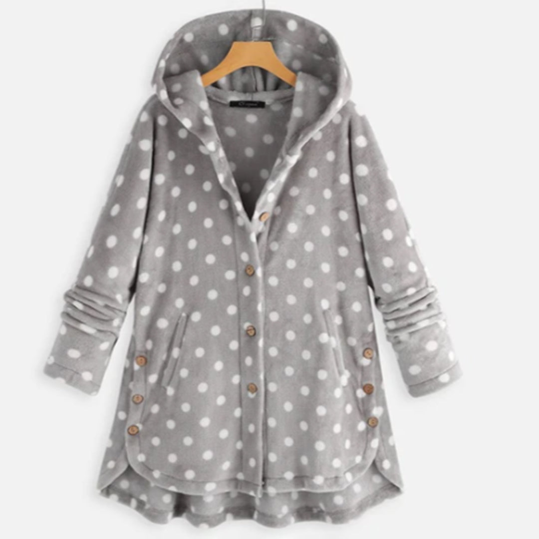 Wendbare Fleece-Strickjacke mit Kapuze für Frauen