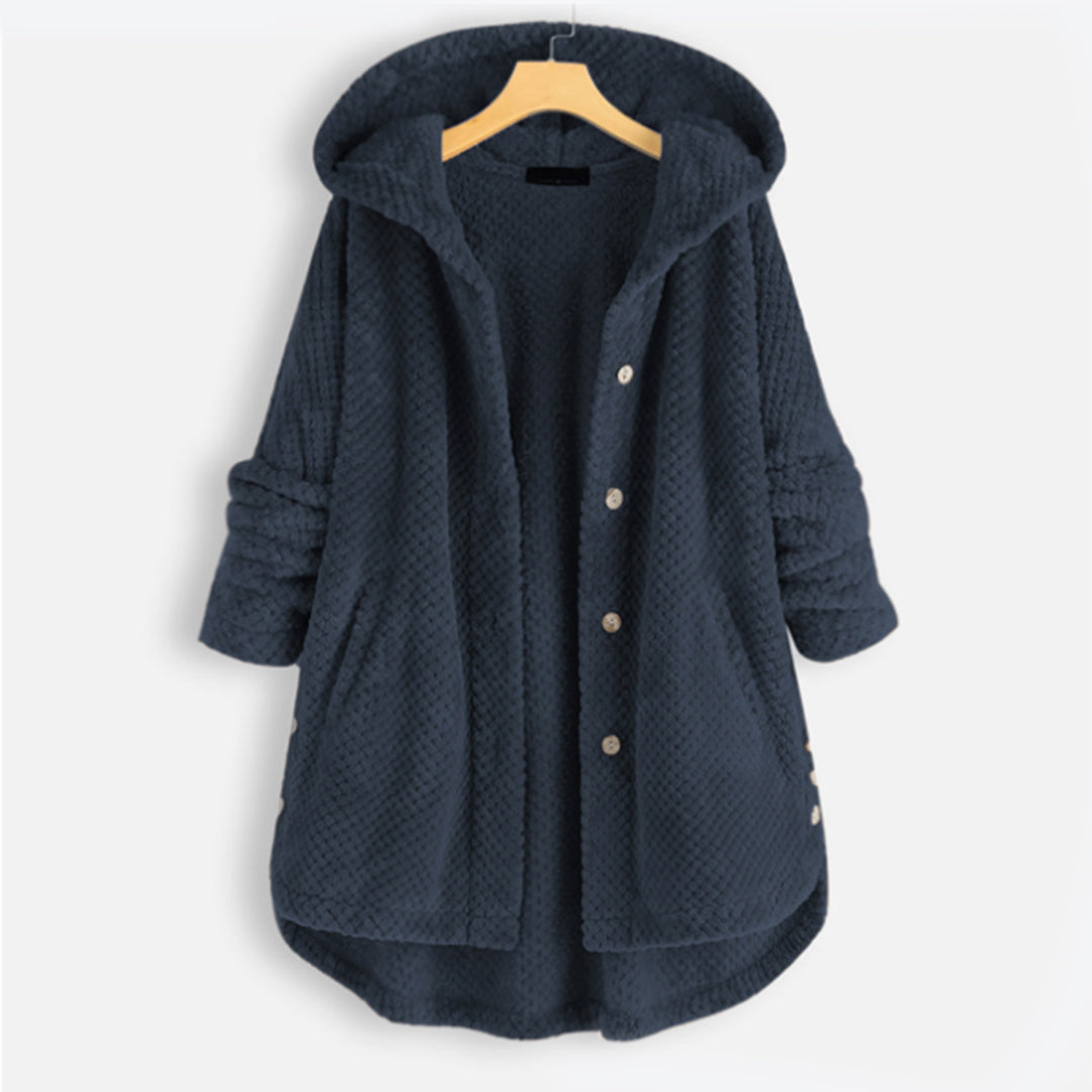 Wendbare Fleece-Strickjacke mit Kapuze für Frauen