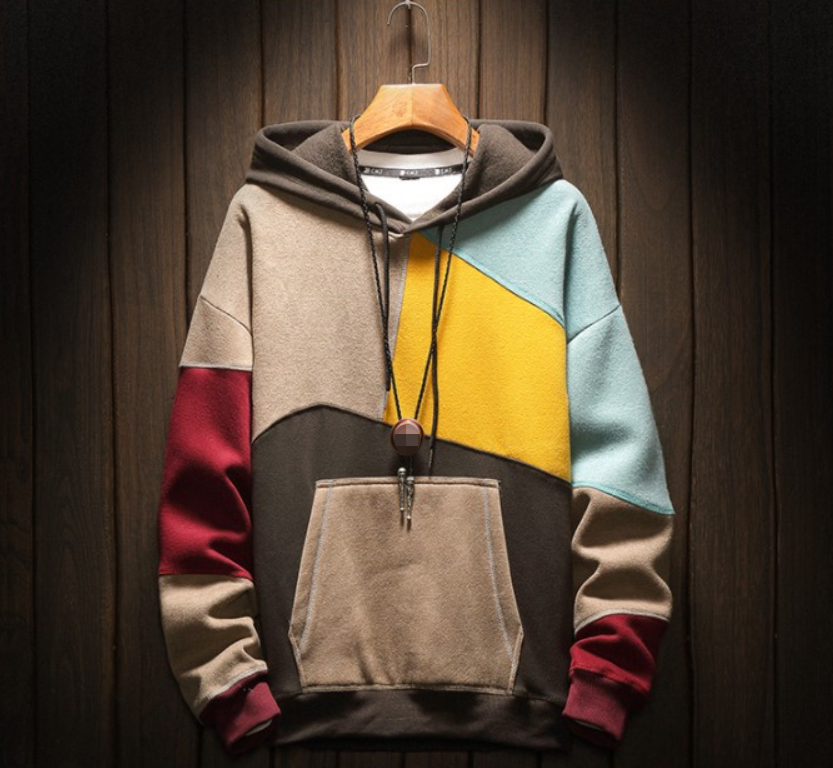Kapuzenpullover Herren | Patchwork-Design & Sportlicher Colourblock-Look