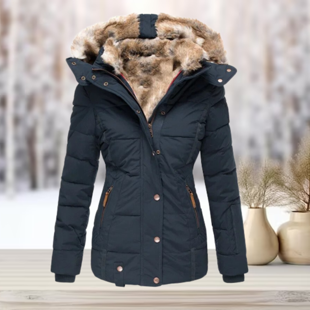Winterjacke Damen | Steppjacke Damen | Abnehmbare Kapuze & taillierter Schnitt gegen Kälte