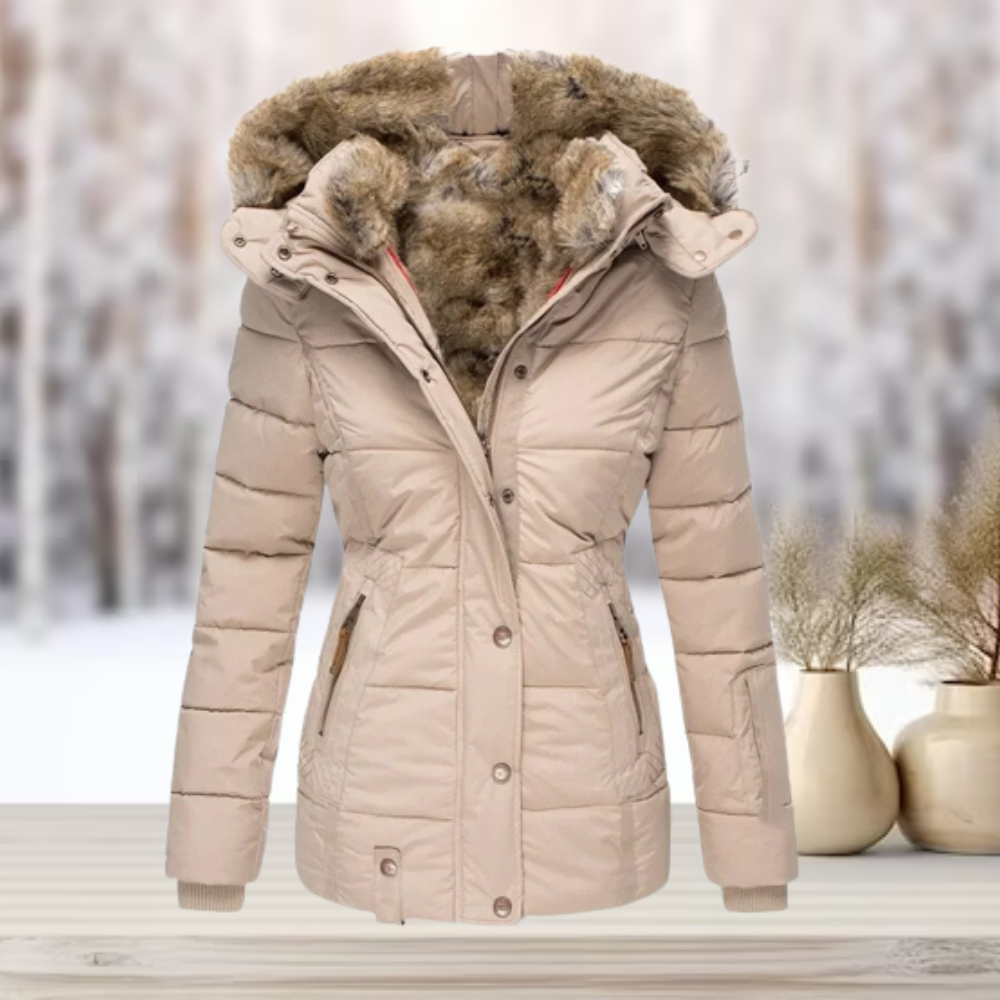 Winterjacke Damen | Steppjacke Damen | Abnehmbare Kapuze & taillierter Schnitt gegen Kälte
