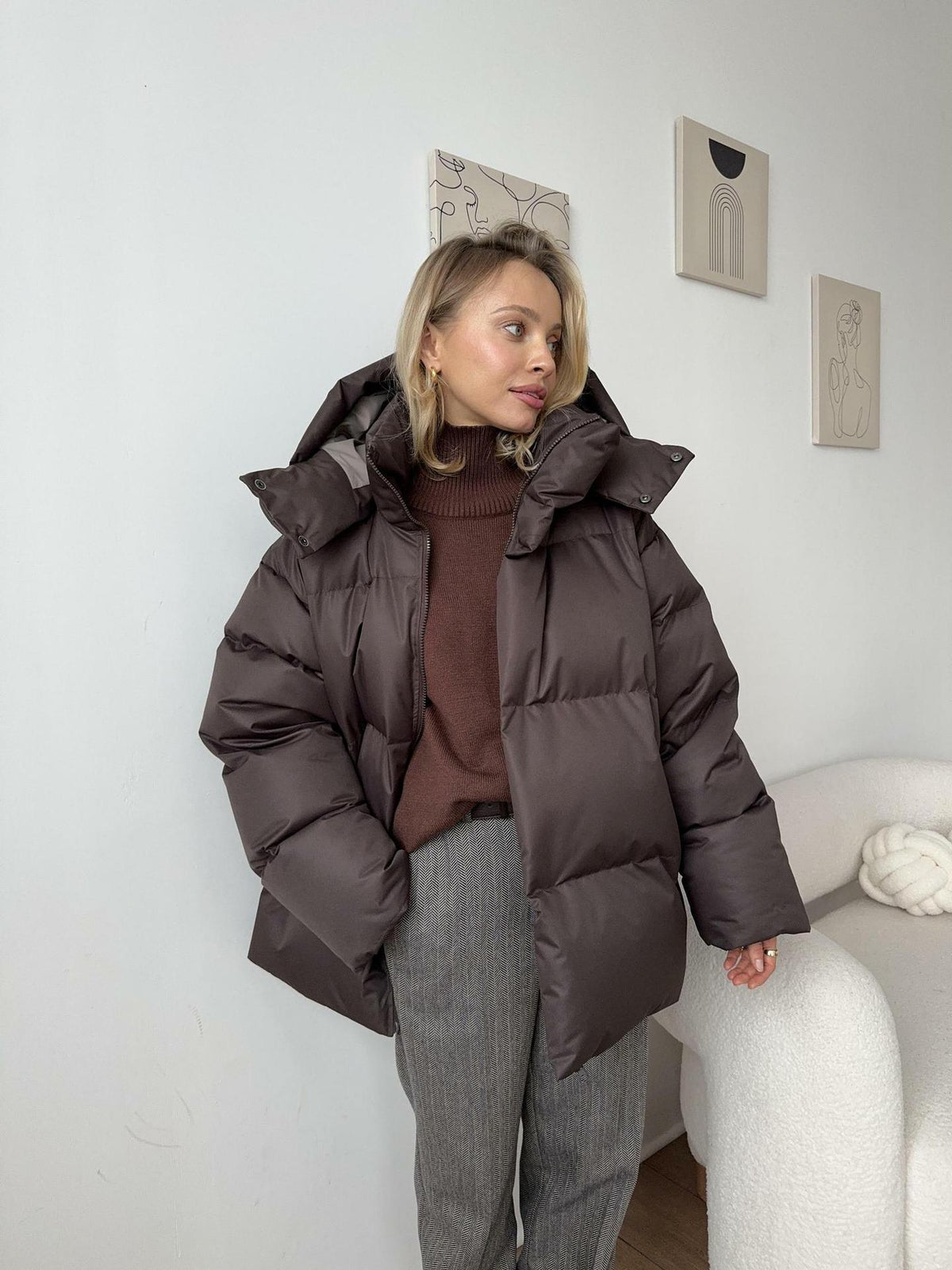 Winterjacke Damen mit Kapuze | Oversize & Warm