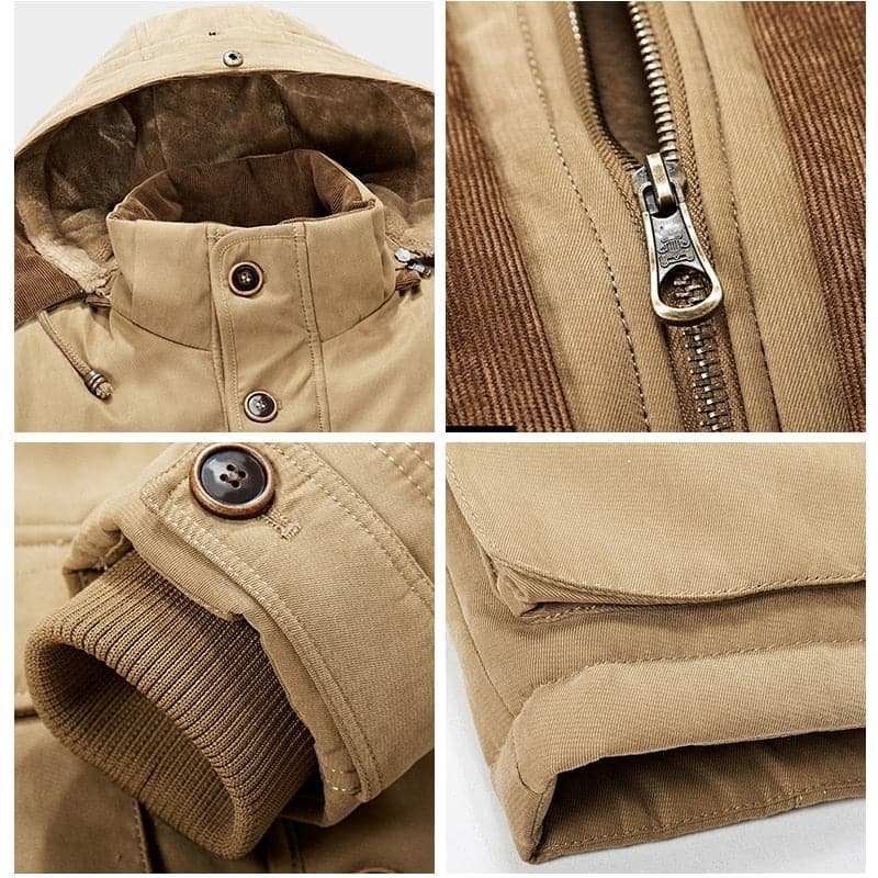 Winterparka | Kapuze | Fleece gefüttert | Schneejacke | Winterjacken für Männer-Chaps Herrenmode