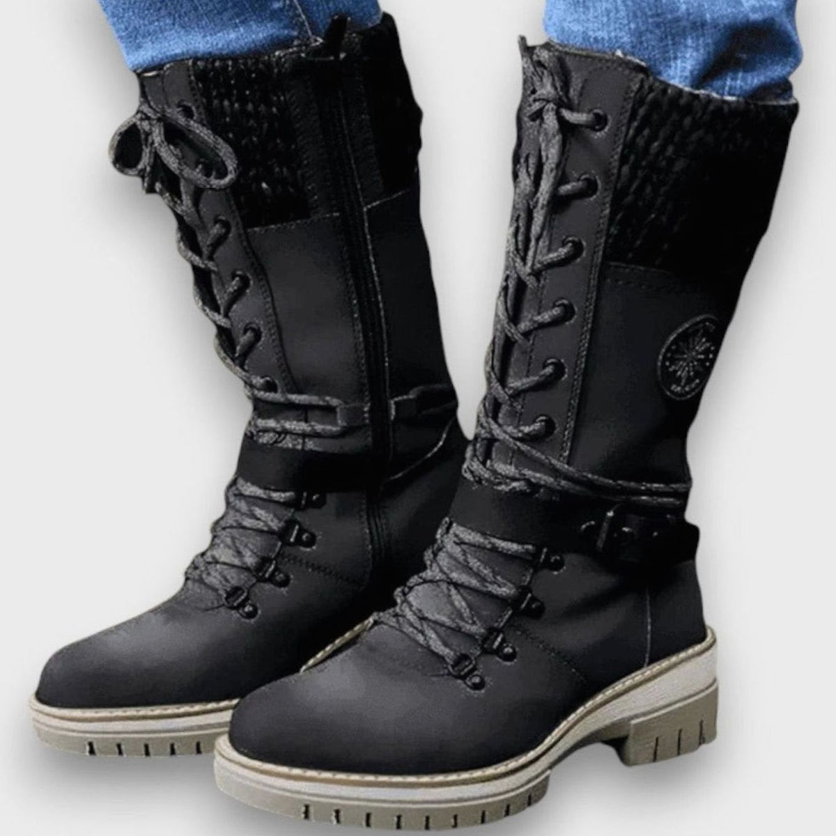 Winterstiefel Damen | Strickschaft & Rutschfeste Sohle