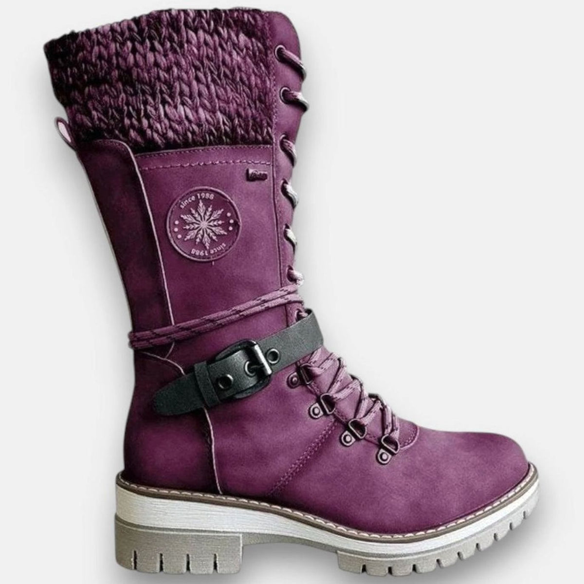 Winterstiefel Damen | Strickschaft & Rutschfeste Sohle