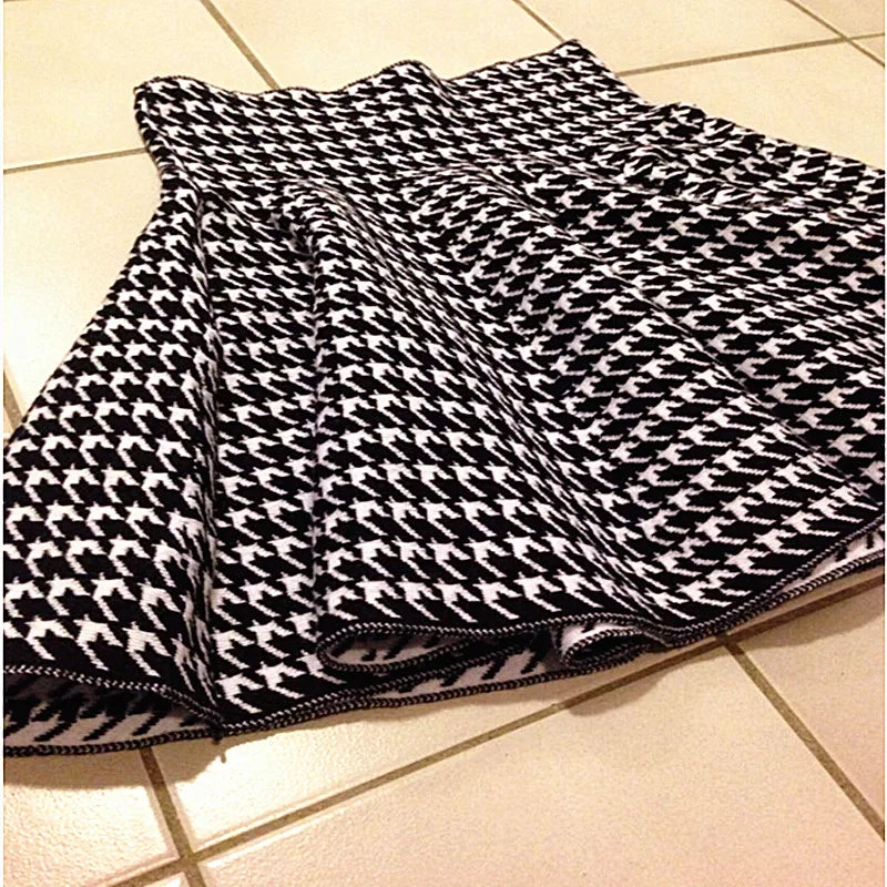 Wolle Frauen Midi-Rock hohe Taille lässig