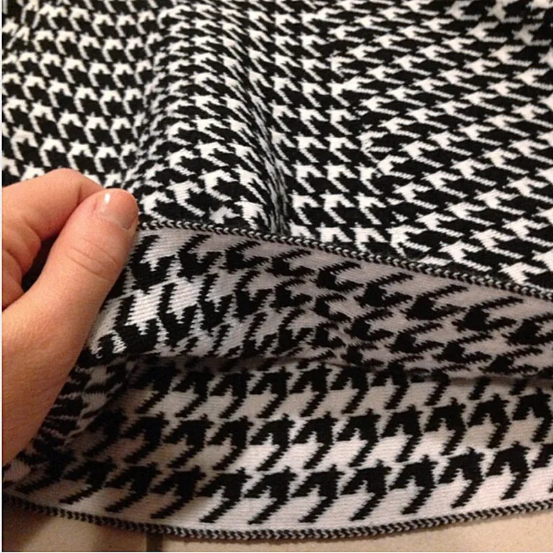 Wolle Frauen Midi-Rock hohe Taille lässig