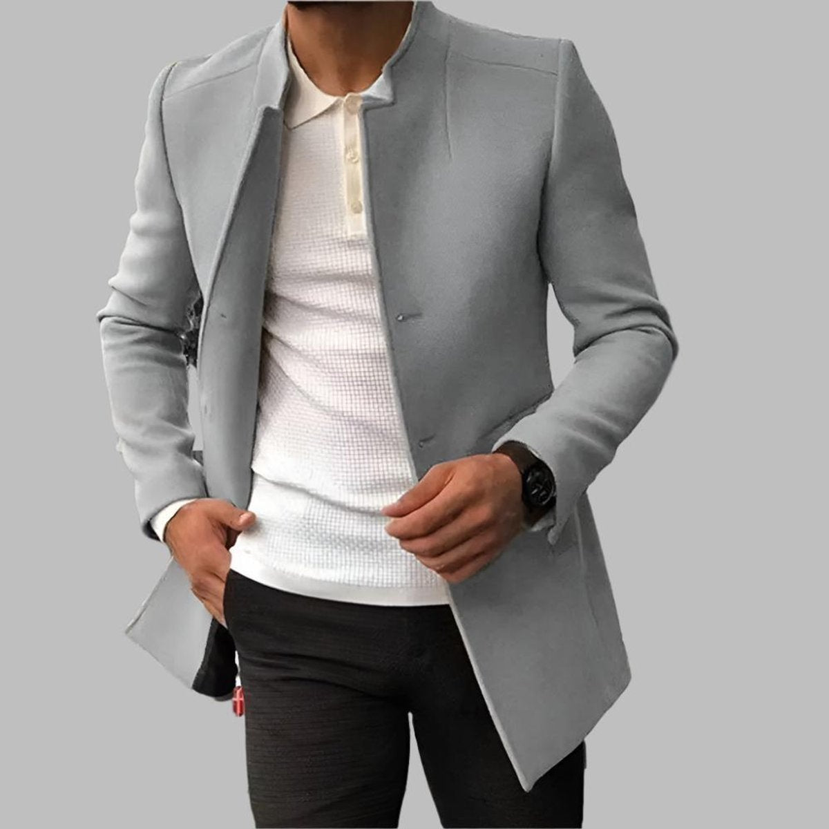 Wollmantel Herren | Schlanke Passform & Stehkragen