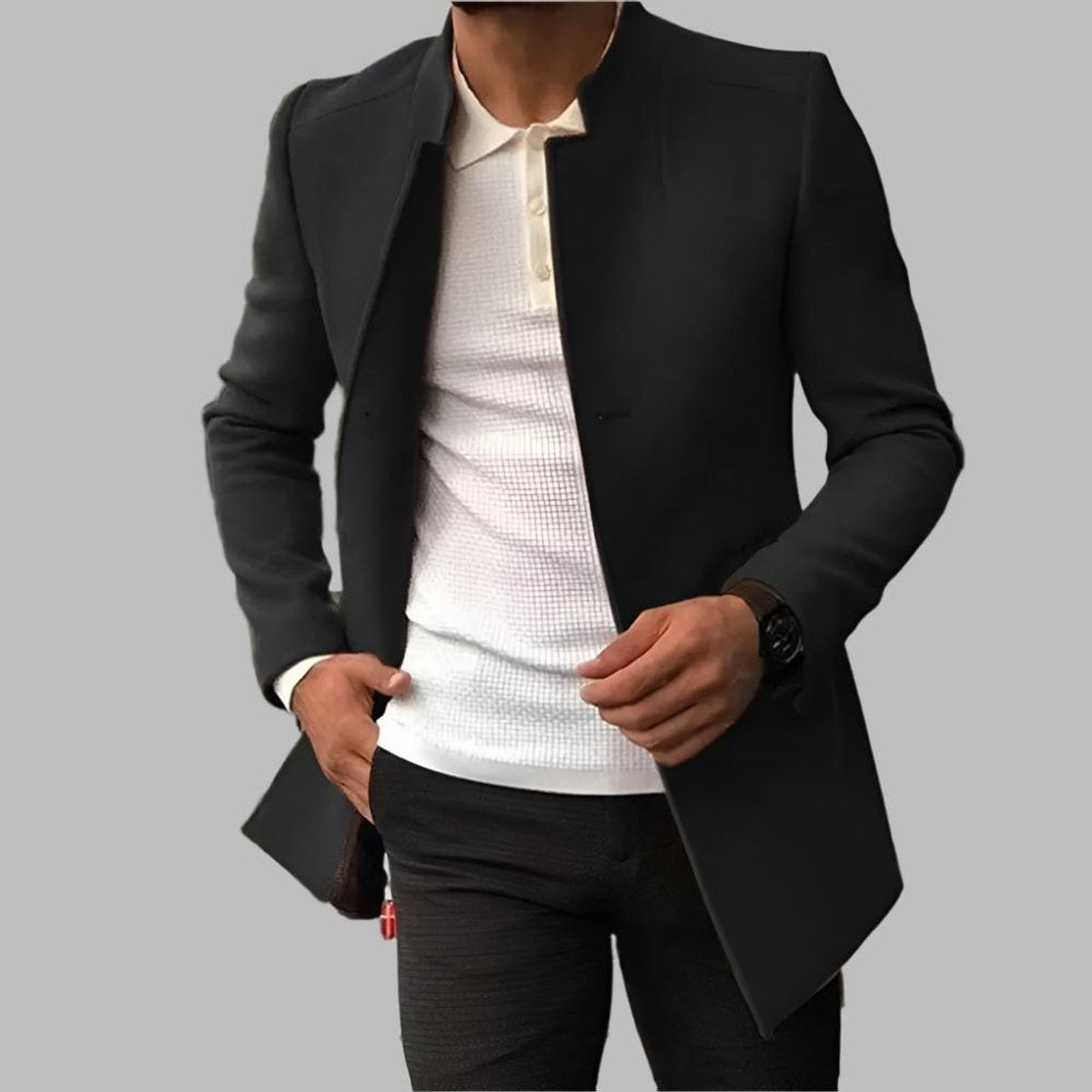 Wollmantel Herren | Schlanke Passform & Stehkragen