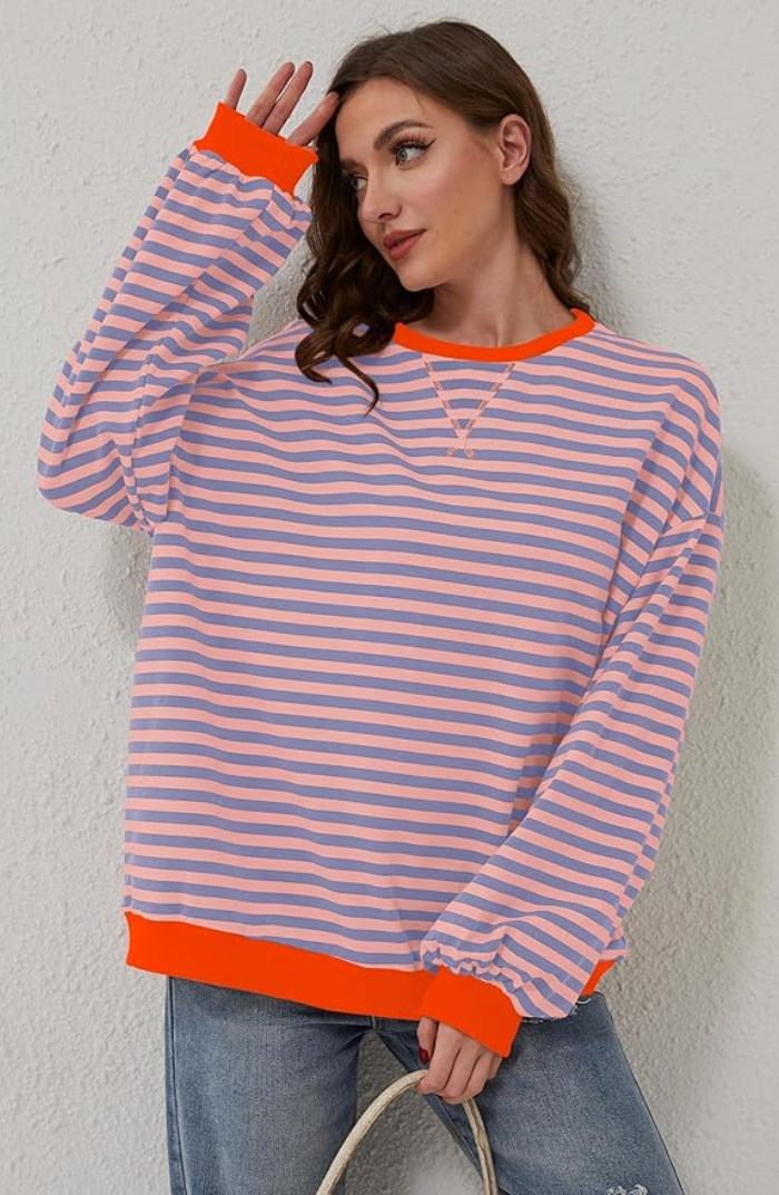 Yara - Gestreifter Pullover in Oversize Größe