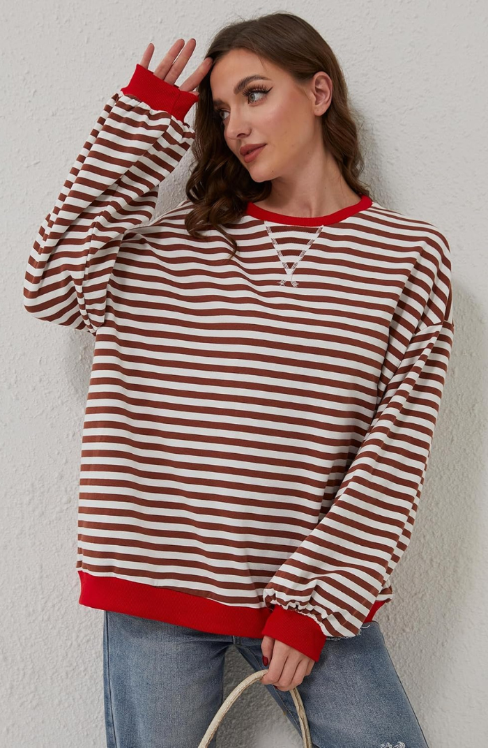 Yara - Gestreifter Pullover in Oversize Größe