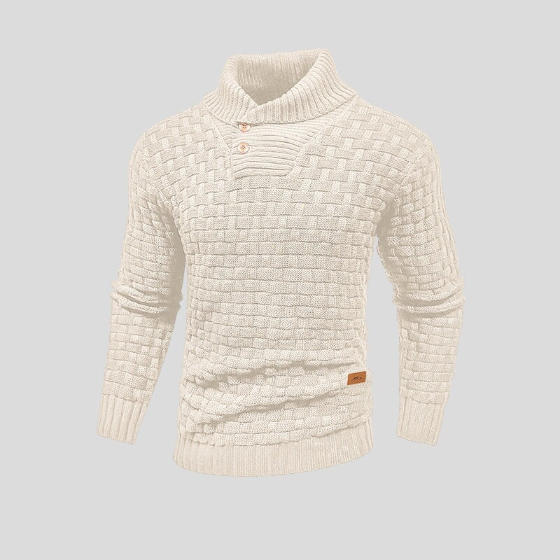 Zed - Modischer Herrenpullover mit Halbem Kragen und Knopfleiste