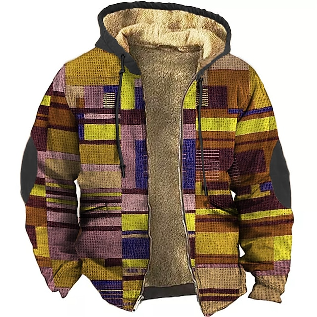 Zip Hoodie Herren | Hoodie Herren mit Reißverschluss | Patchwork-Look & Wärmendes Futter