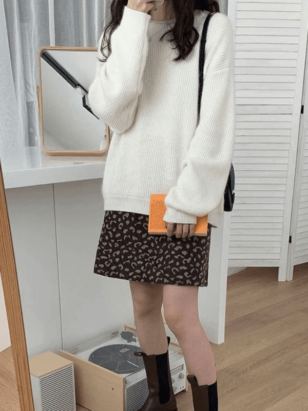 Zoey - Unifarbener Pullover mit Rundhalsausschnitt