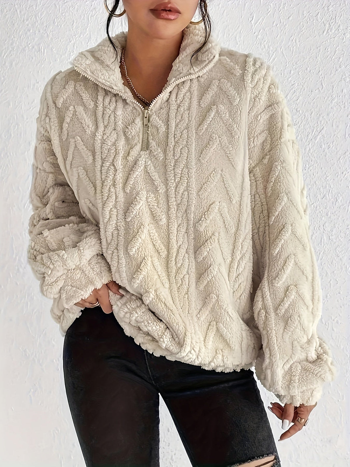 Quarter-Zip Pullover Damen | Kuschelig Warm & Leicht 1