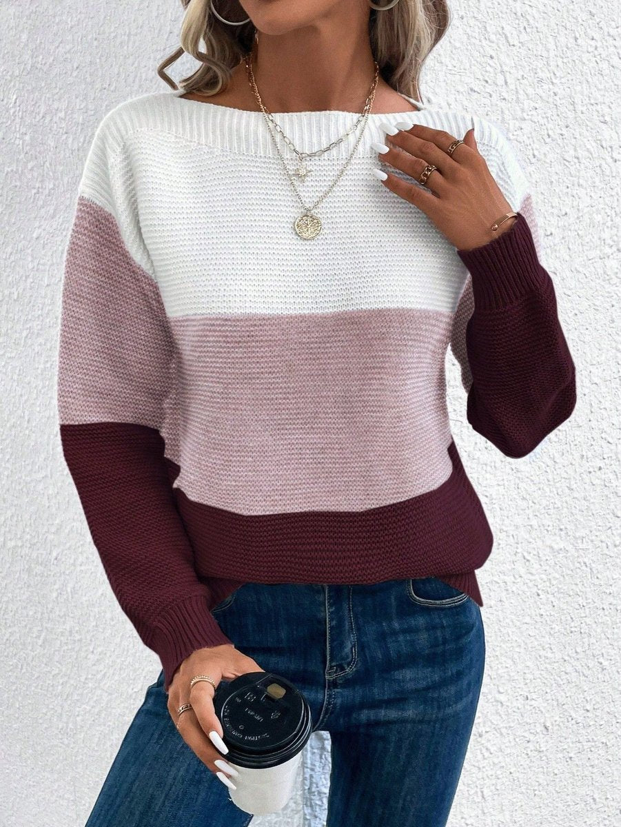 Strickpullover Damen | Farbblock Design & Weich