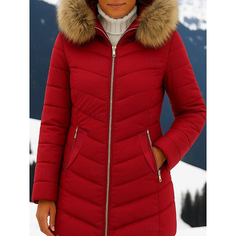 Gwendolyn | Winter Parka mit Kapuze – Eleganter, Gequilteter Style