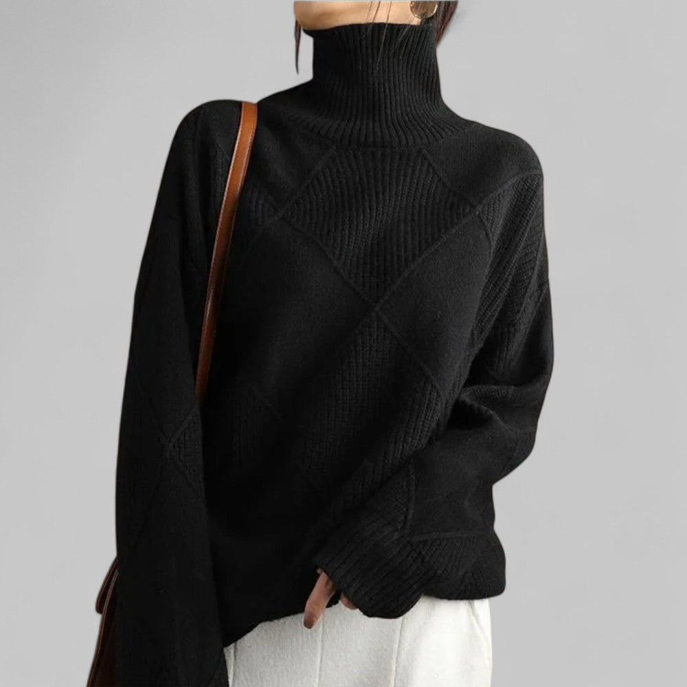 Oversized Pullover Damen | Rollkragen & Musterdesign 1