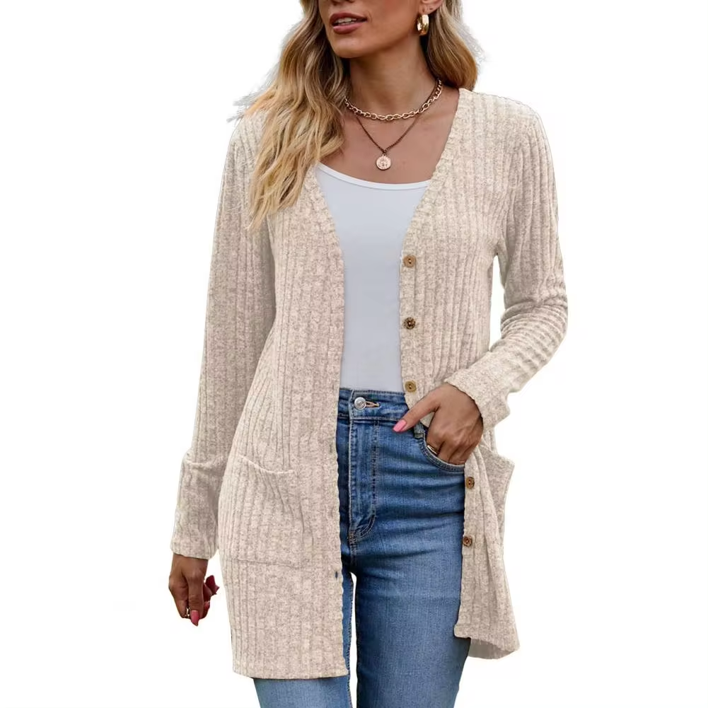 Cardigan Damen | Rippstruktur & Taschen 4