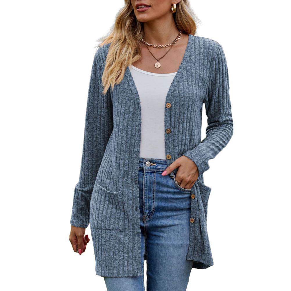 Cardigan Damen | Rippstruktur & Taschen 1