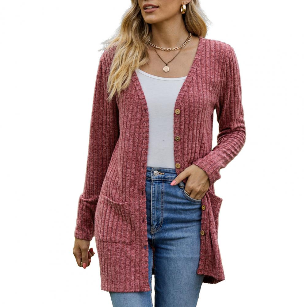 Cardigan Damen | Rippstruktur & Taschen 2