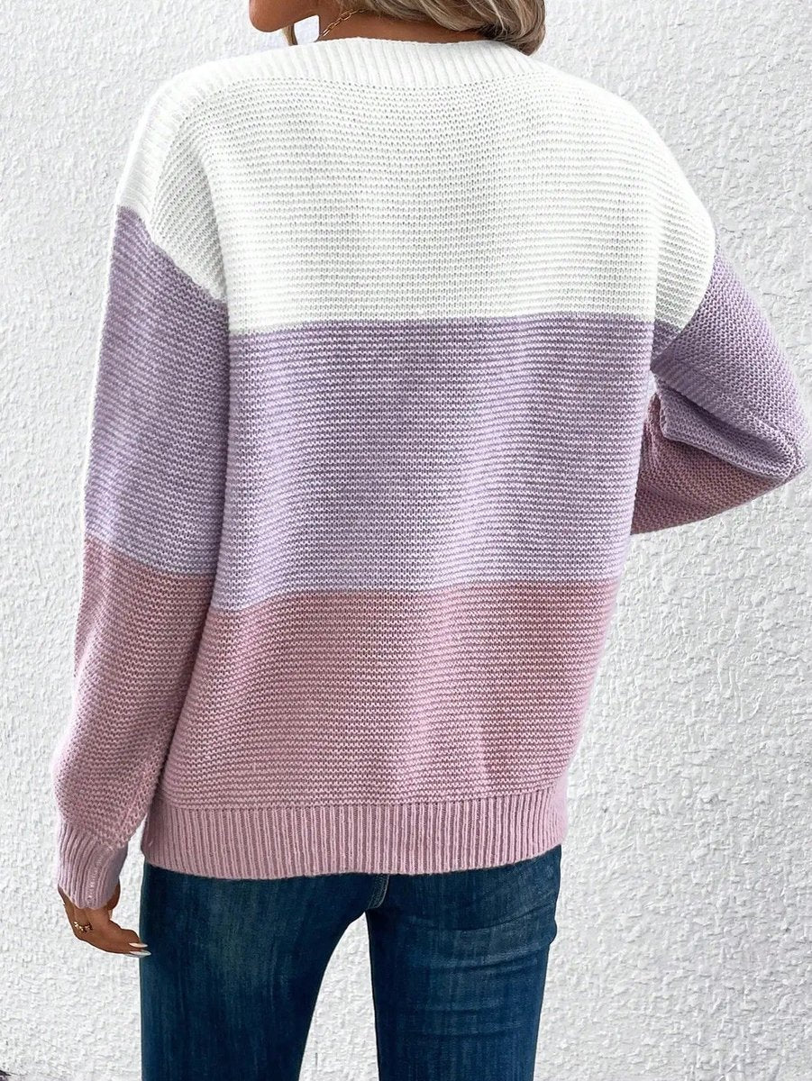 Strickpullover Damen | Farbblock Design & Weich